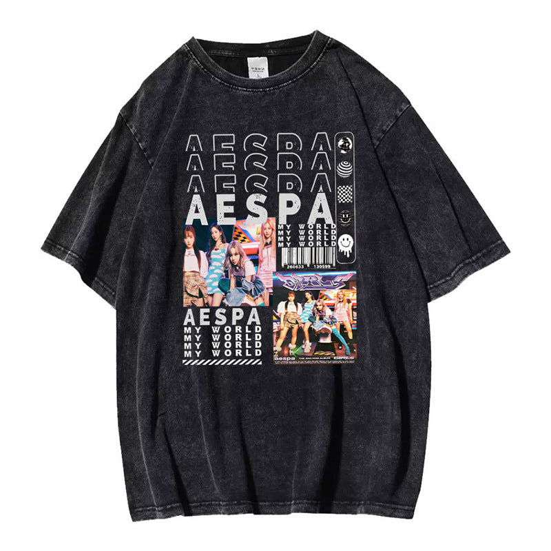 æ MY WORLD Poster Cotton Washed T-shirt