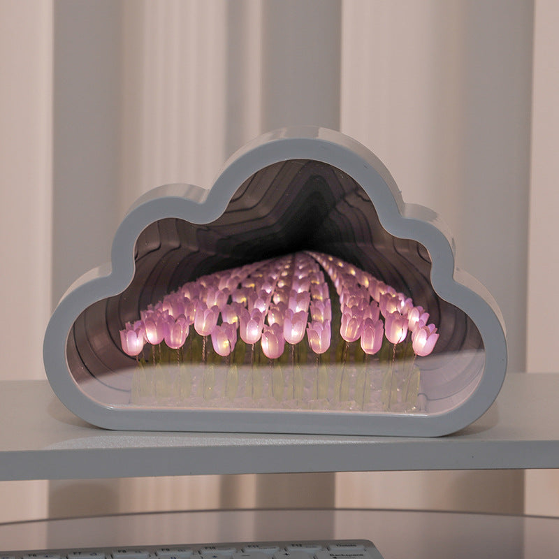 DIY Cloud Tulip Mirror Lamp