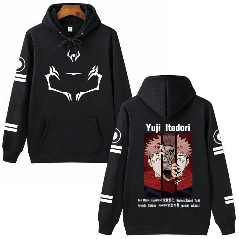 Unisex Anime Gojo Print Loose Hoodie