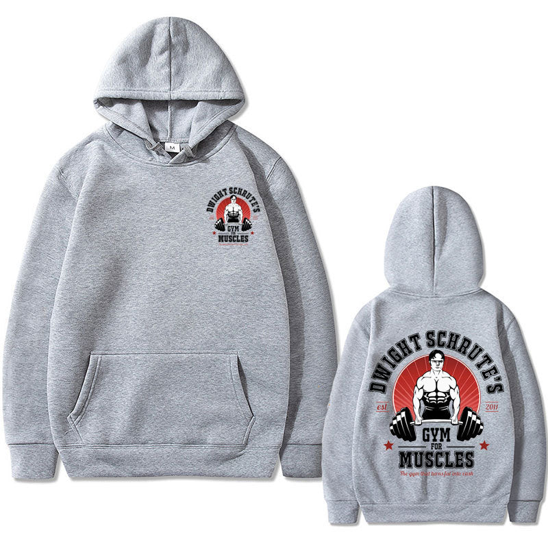 Dwight Schrute Gym for Muscles Print Hoodie