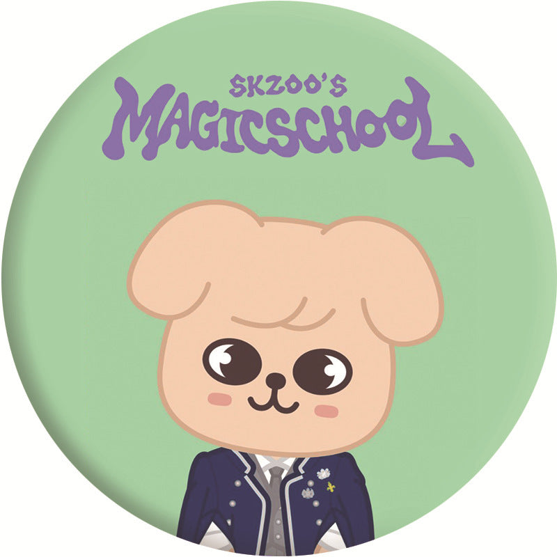 "SKZ'S MAGIC SCHOOL" Badge Mirror Keychain Pendant