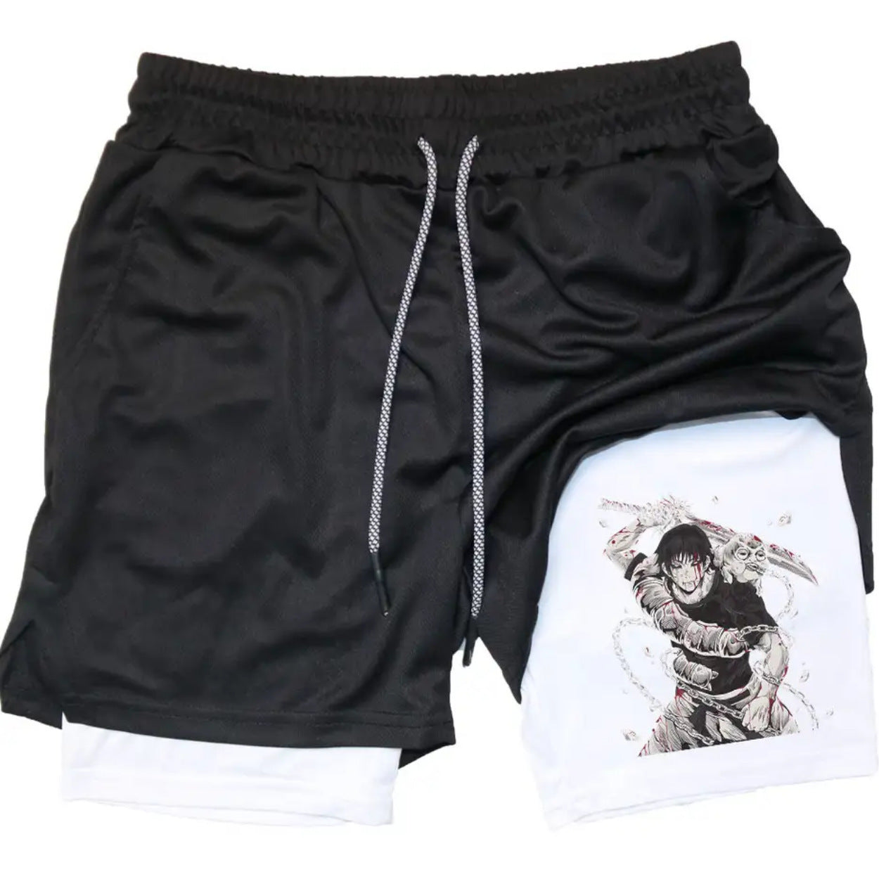 Men's Anime Print Summer Fitness Shorts