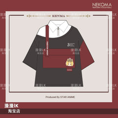 Casual Anime Nekoma Cosplay T-shirt Shorts Set