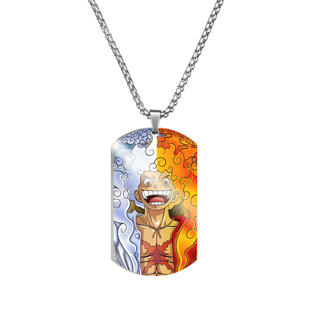 Luffy Wanted Printed Dog Tag Necklace