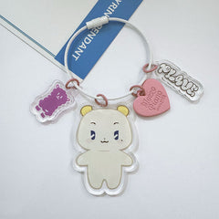 Plave Cartoon Steel Ring Keychain Pendant