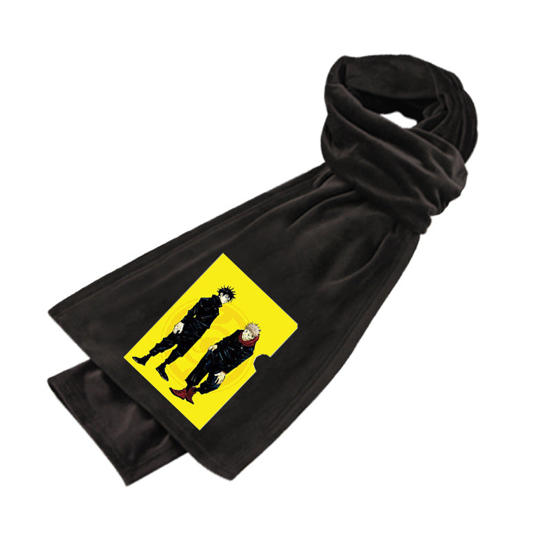 Anime Double-sided Mink Velvet Warm Scarf