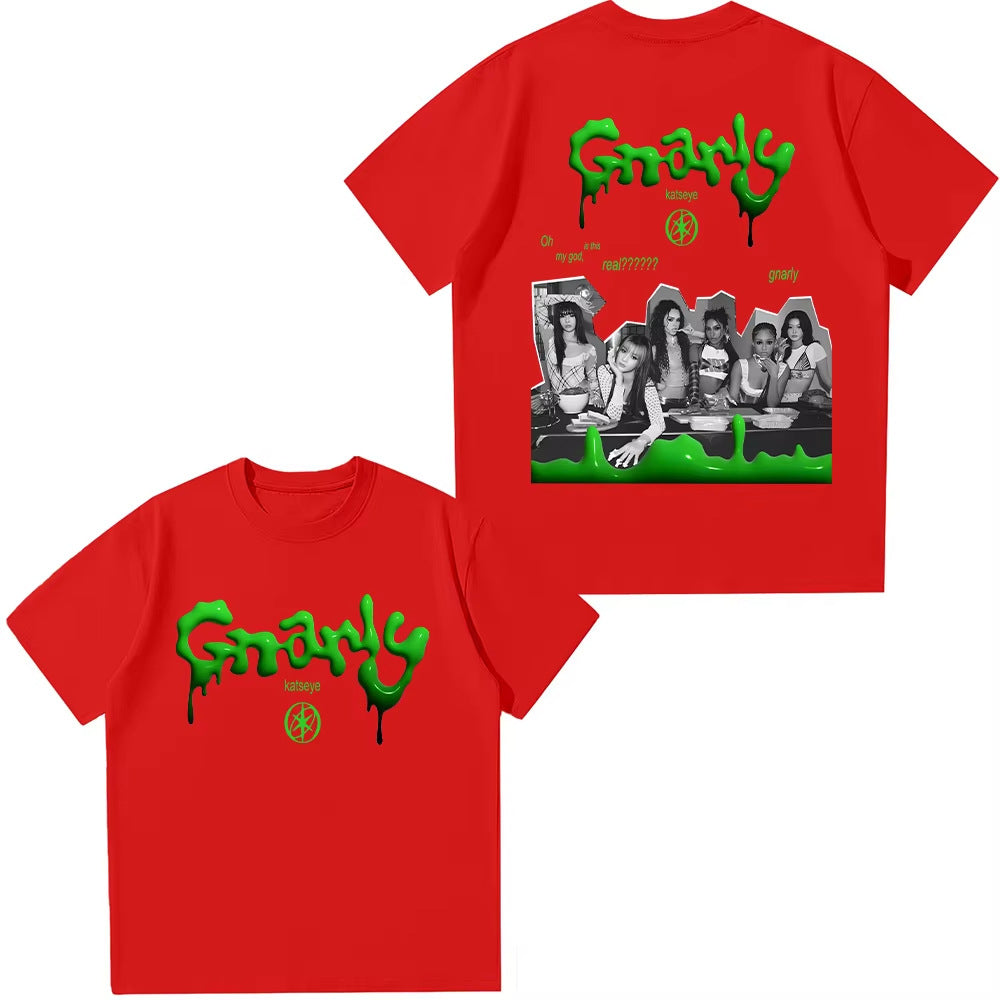 Casual KPOP Gnarly Graphic Cotton T-Shirt