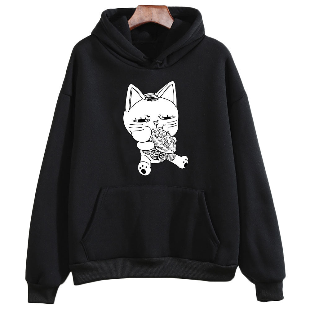 Unisex Dandadan Cat Anime Printed Hoodie