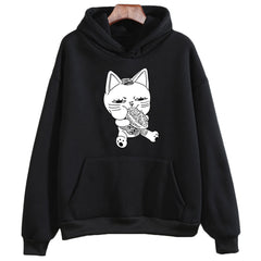 Unisex Dandadan Cat Anime Printed Hoodie