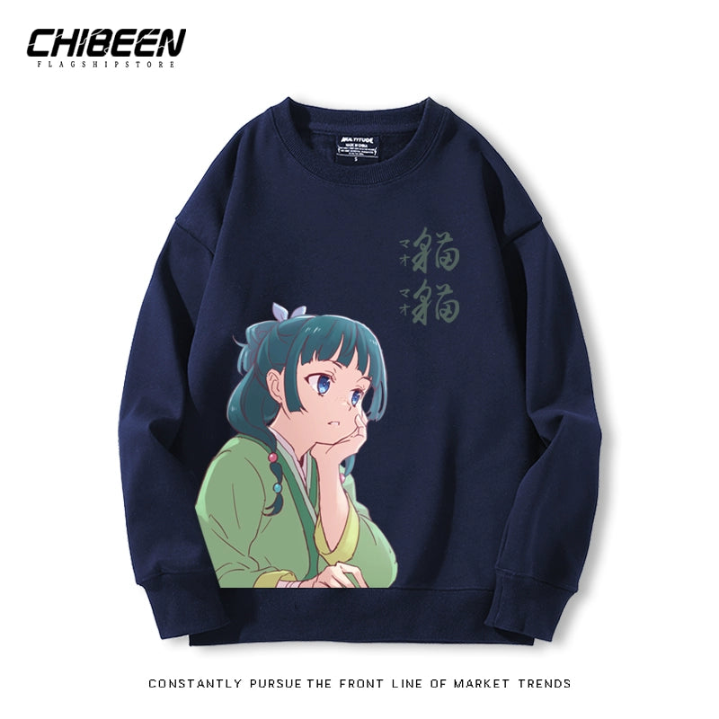 Casual Girls Anime Crew Neck Sweatshirt