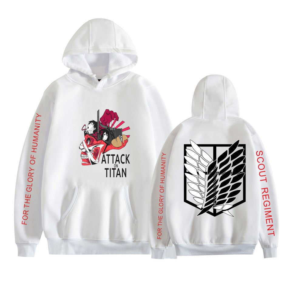 Unisex Anime Titan Print Casual Hoodie