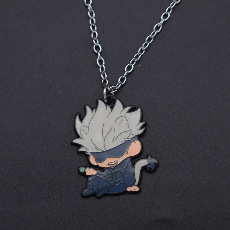 Chic Gojo Anime Metal Keychain Necklace