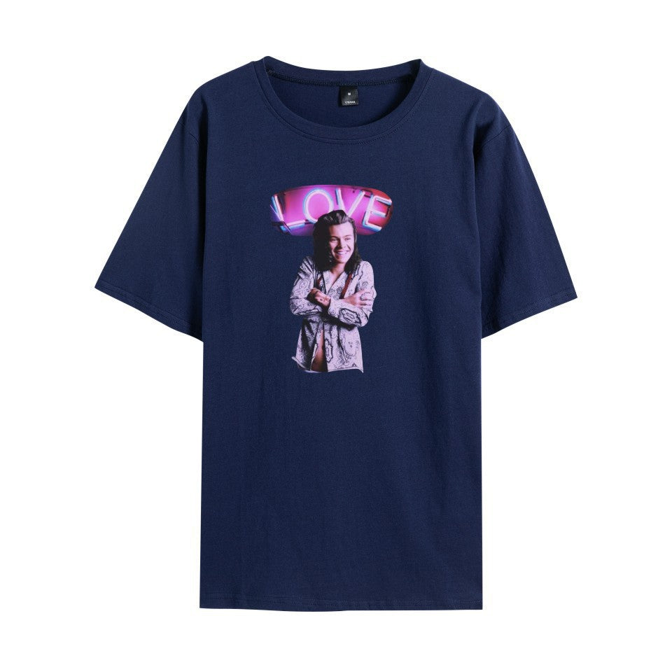 Unisex Harry Round Neck Loose T-shirt