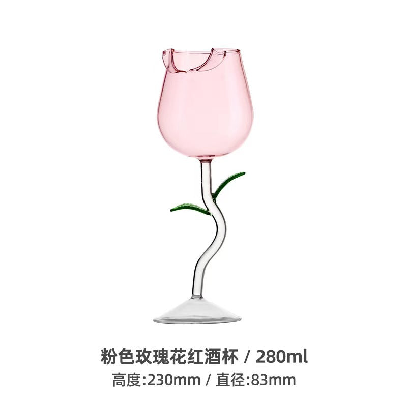 Romantic Rose Shape Wine Glasses