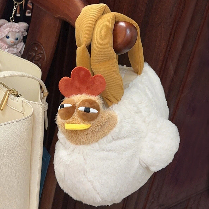 Funny Cartoon Chicken Plush Handbag