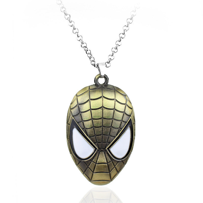 Spider Mask Logo Keychain Necklace