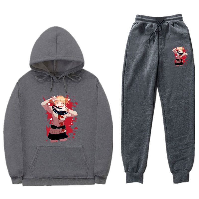 Unisex Casual Anime Graphic Hoodie Sports Pants Suit