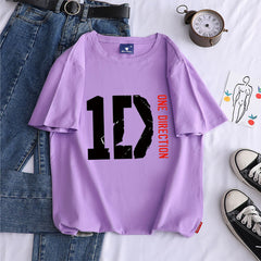 Casual 1D Short-sleeved Cotton T-shirt