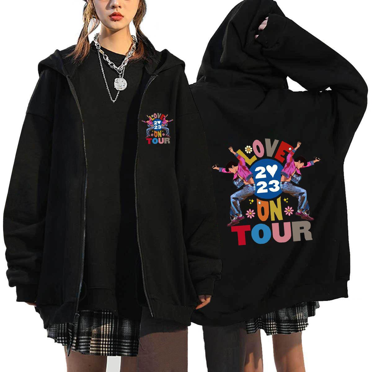 Lovely Girls Love on Tour Graphic Zip Up Hoodie