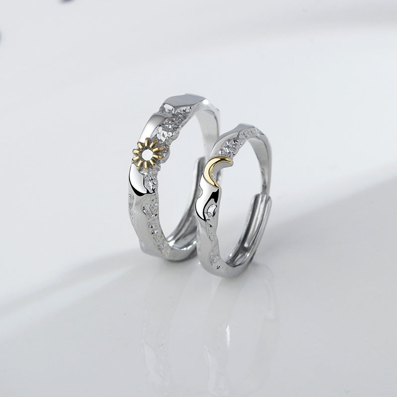 Luxury Sun and Moon Couple Rings