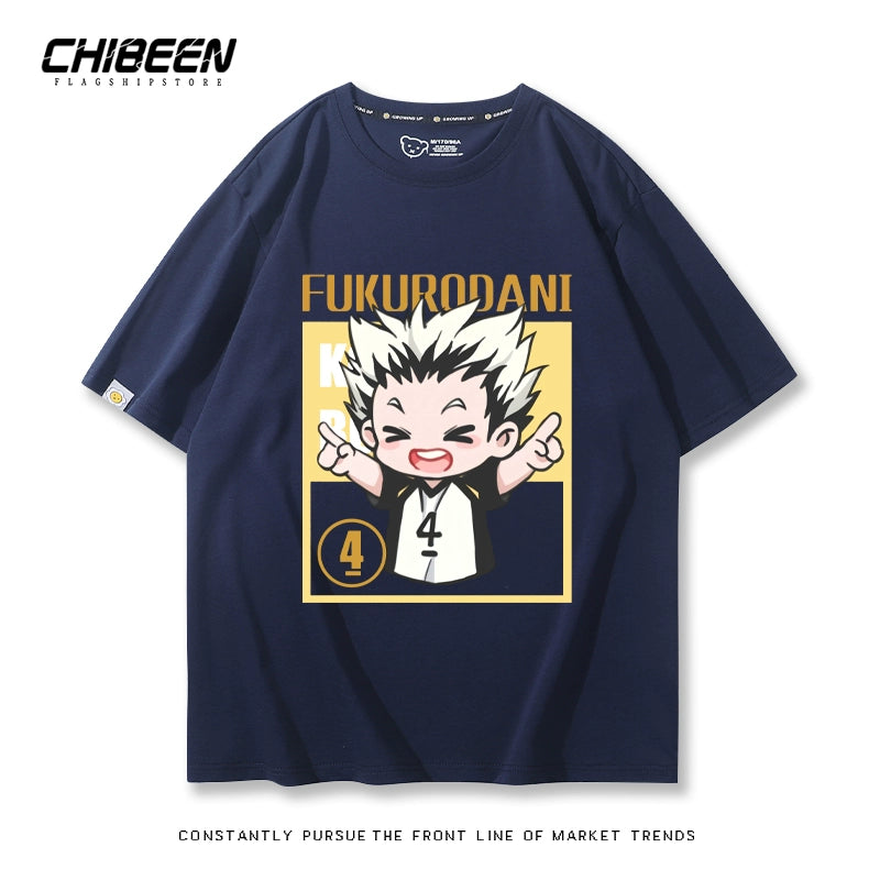 Hinata Anime Print Casual Cotton T-shirt