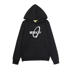 Unisex Japanese Fashion Letter Print Relaxed Hoodie