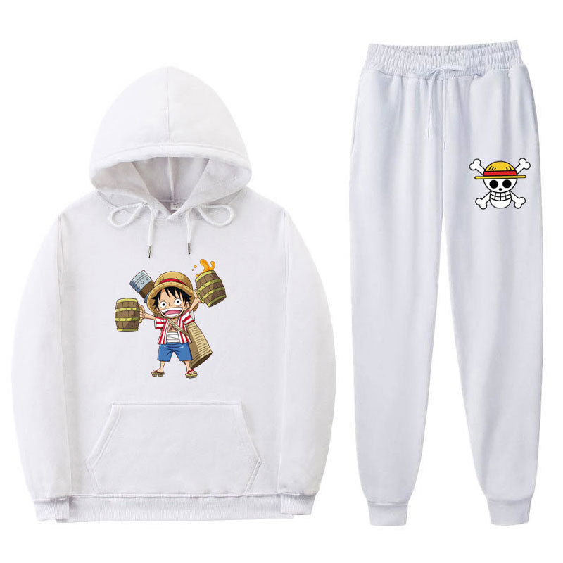 Casual Sports Luffy Graphic Hoodie Pants Tracksuit