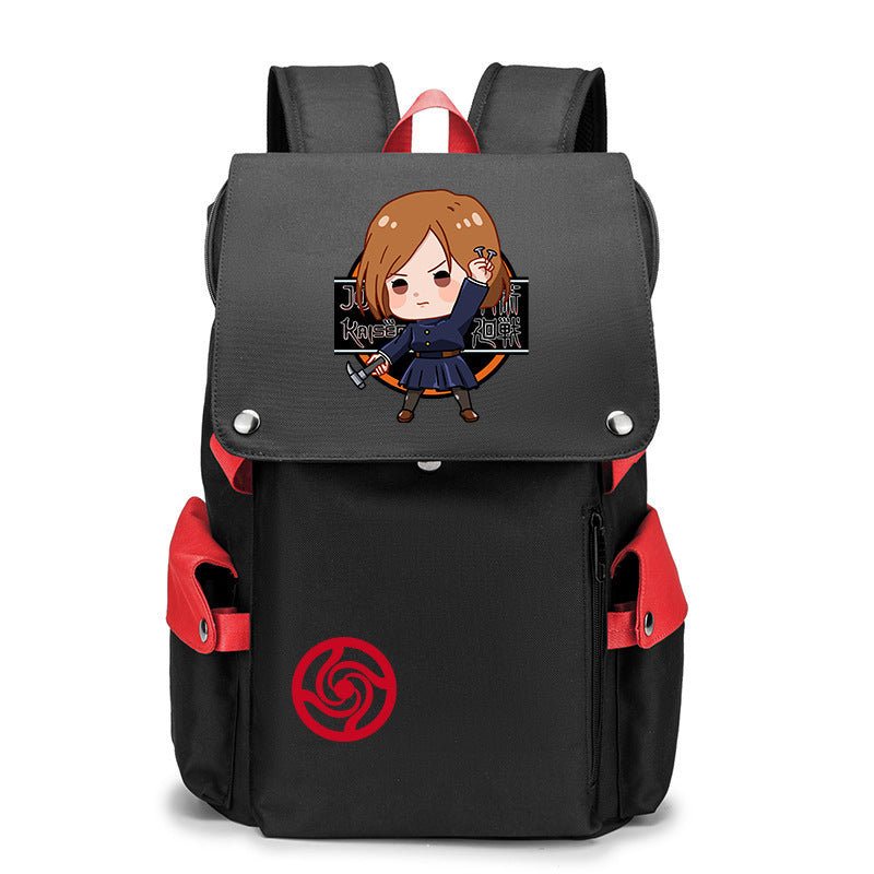 Trendy Anime Gojo Black Backpack