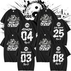 SKZ World Tour Run It Number Printed Short Sleeve T-Shirt