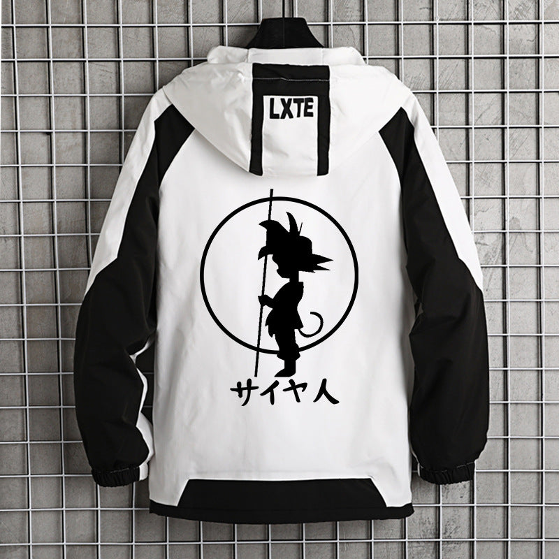 Unisex Anime Printed Zipper Hooded Jacket