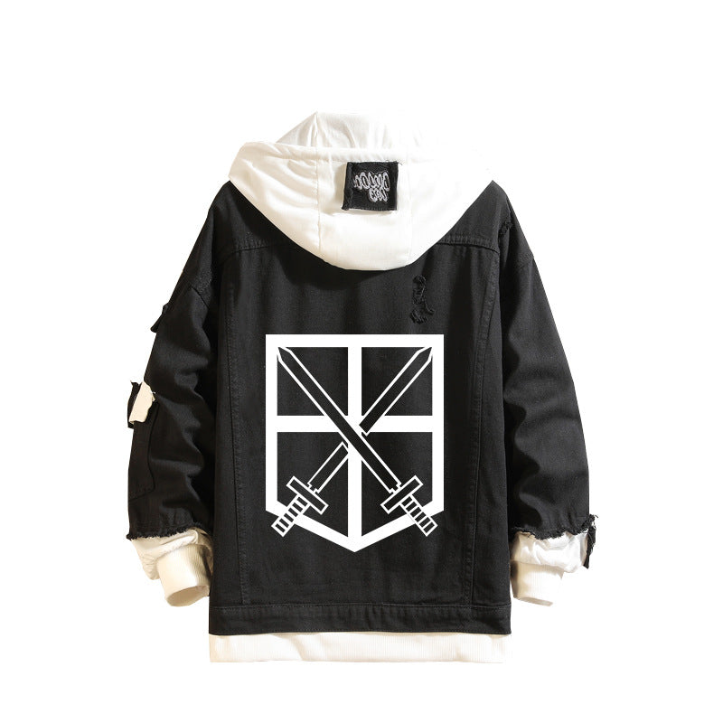 Unisex Wings of Freedom Anime Denim Jacket