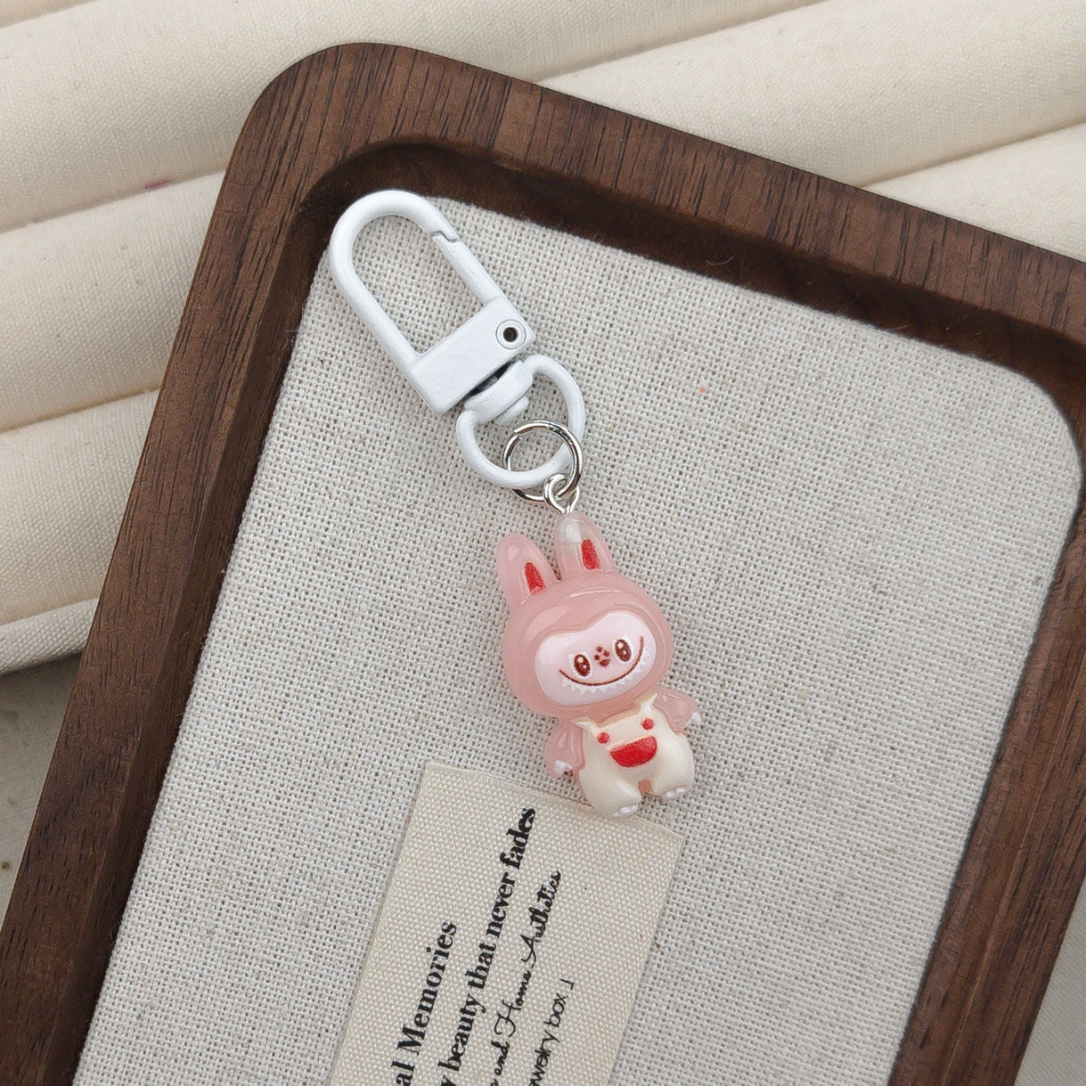 White Buckle Doll Pendant KeyChain