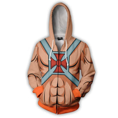 Unisex Anime Digital Print Zipper Cosplay Hoodie