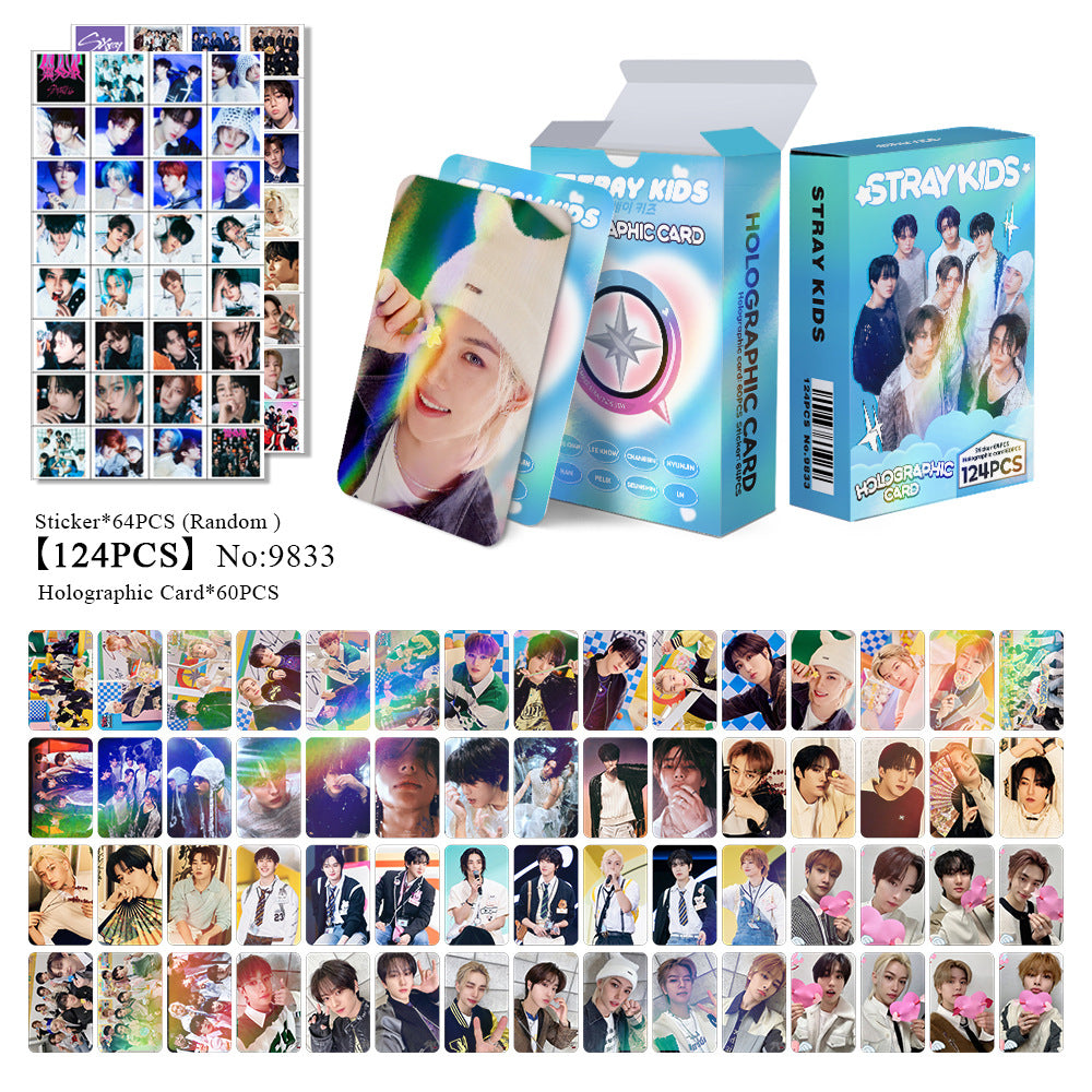 SKZ Album Holographic Photo Cards Stickers 124pcs