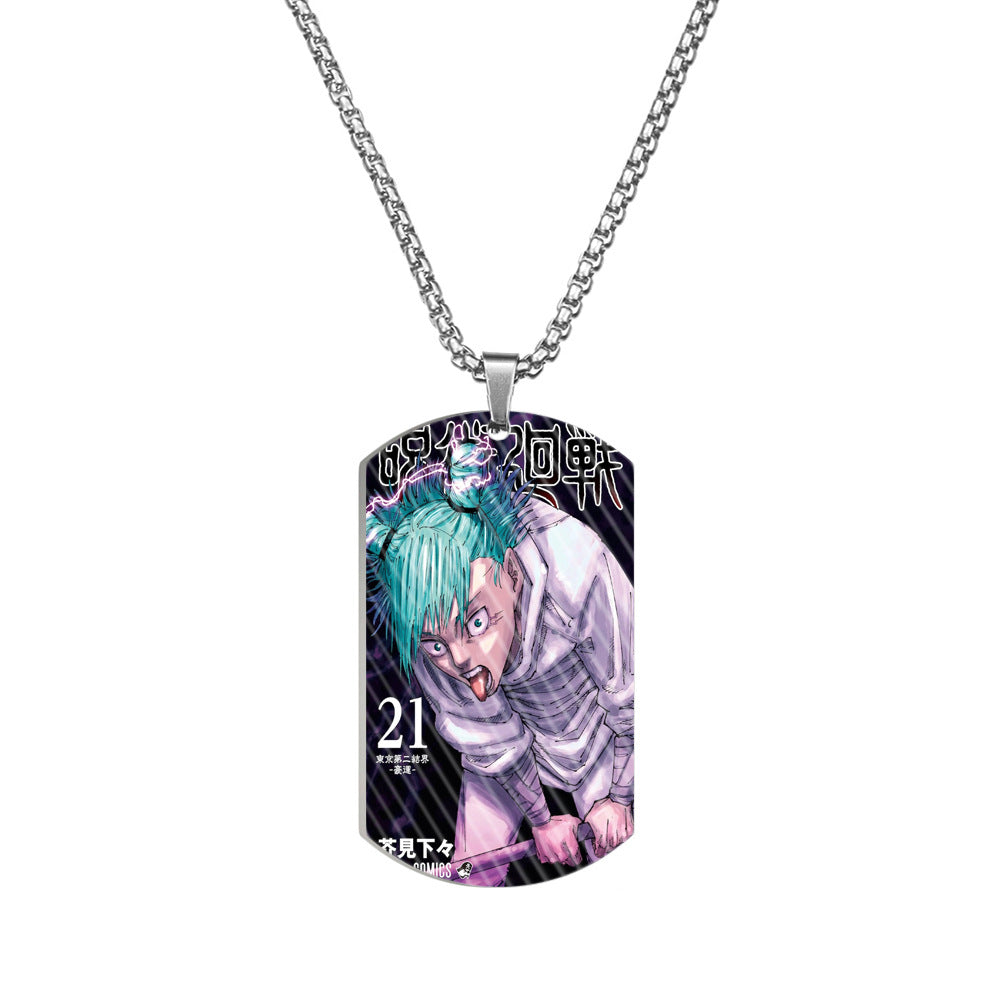 Cool Anime Printed Dog Tag Necklace