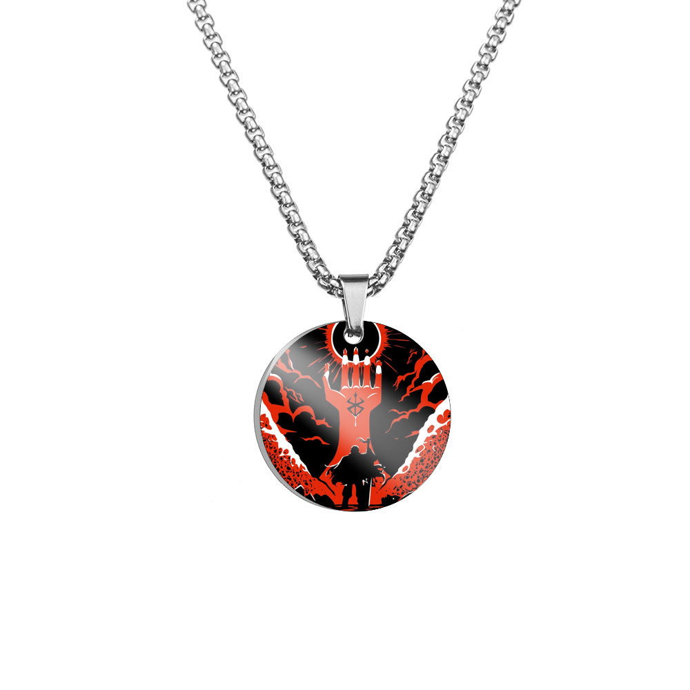 Cool Anime Stainless Steel Round Necklace