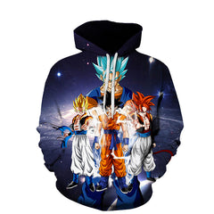 Casual Anime Digital Print Pullover Hoodie