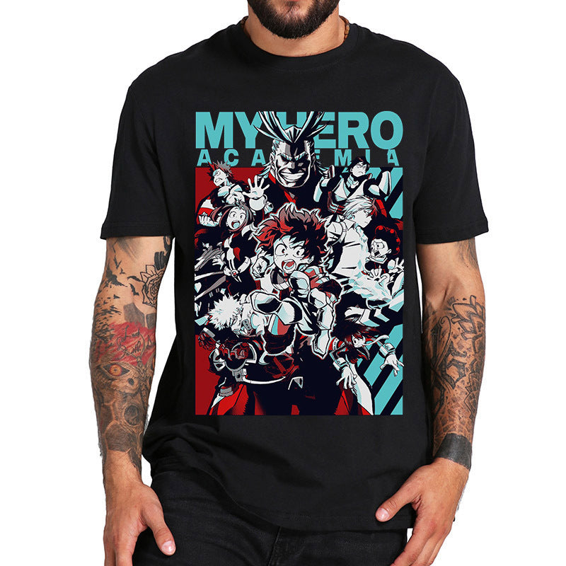 Trendy Anime Crew Neck Short Sleeve T-shirt