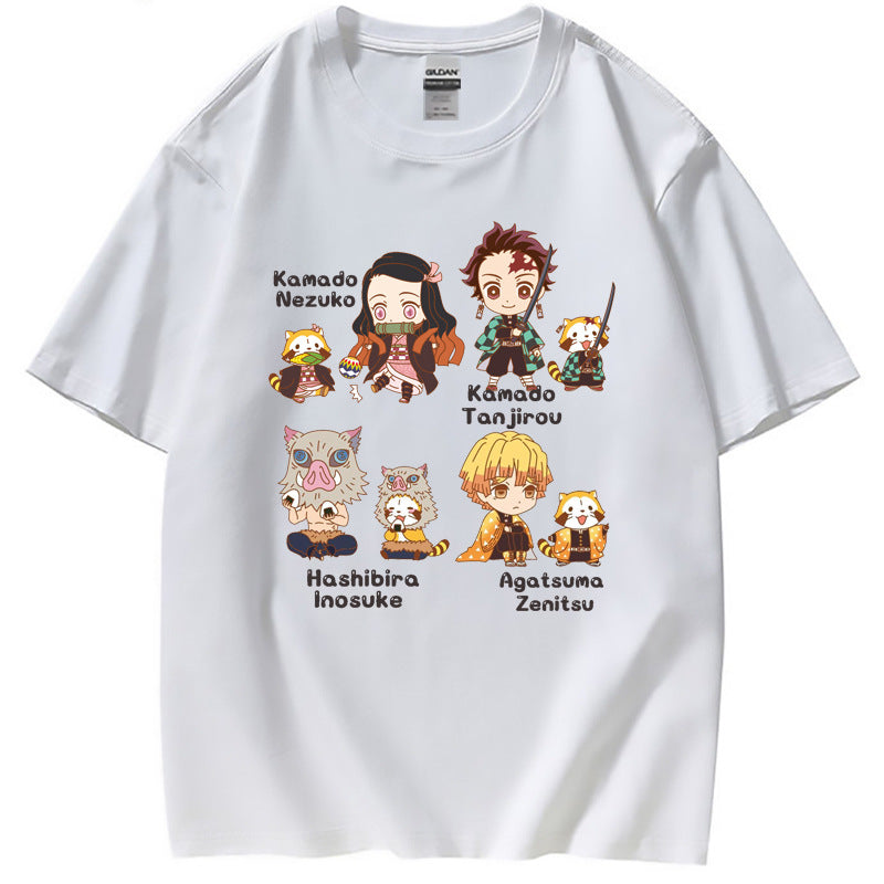 Casual Cartoon Anime Printed Short-sleeved T-shirt