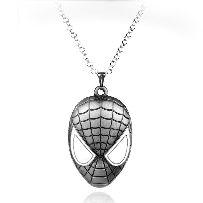 Spider Mask Logo Keychain Necklace