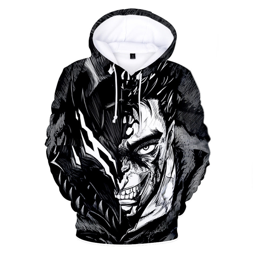 Men's Casual Anime 3D Printed Pullover Hoodie