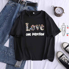 Women's 1D LOVE Crew Neck Short Sleeve T-Shirt