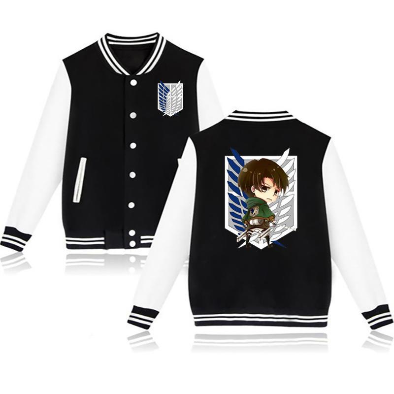 Unisex Anime Logo Printed Baseball Uniform Coat