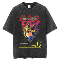 Retro JOJO Anime Washed Short Sleeve T-Shirt