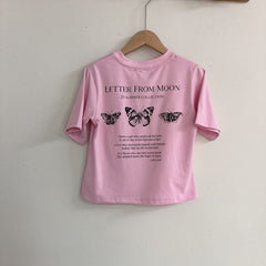 Niche Butterfly Cotton Short-sleeved Top