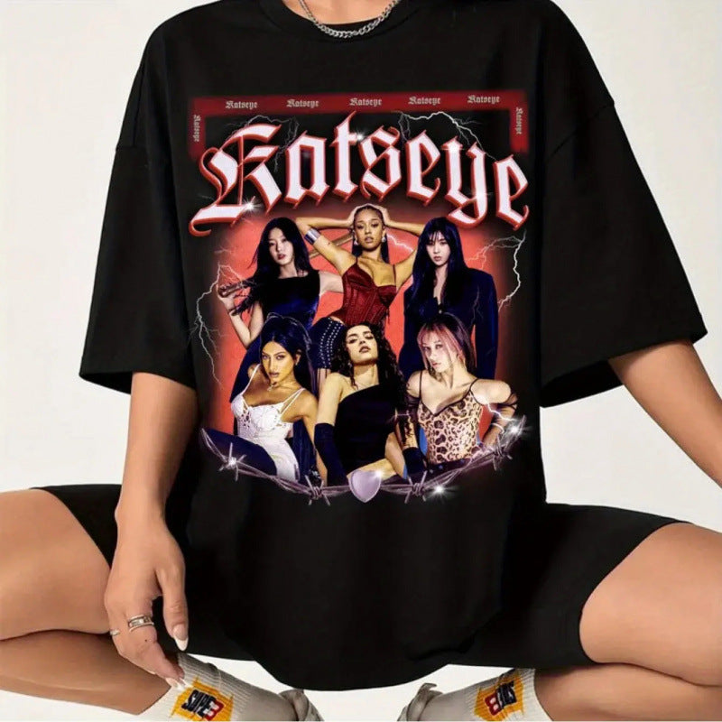 Women's Katseye Kpop Pattern T-Shirt