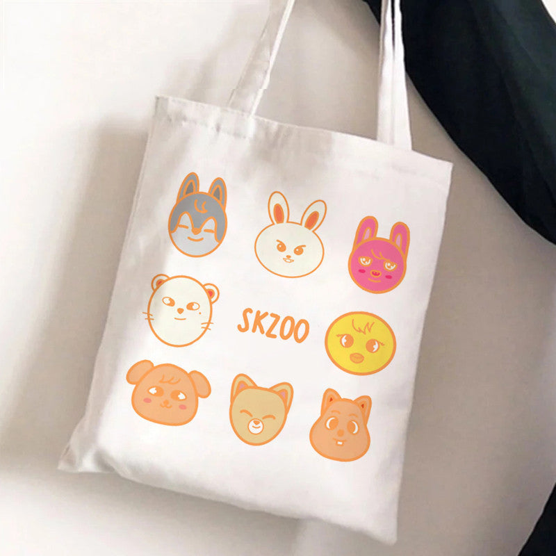 Cute Kpop Pattern Printed One Shoulder Canvas Bag