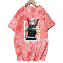 Unisex Trendy Anime Printed Tie-dye Short-sleeved T-shirt