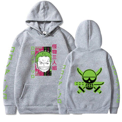 Unisex Zoro Roronoa Printed Casual Loose Hoodie