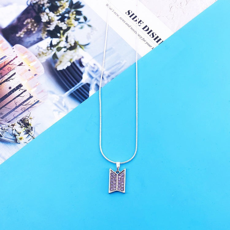 Bangtan Boys Army Zirconia Necklace Pendant Earrings for Fans Jewelry